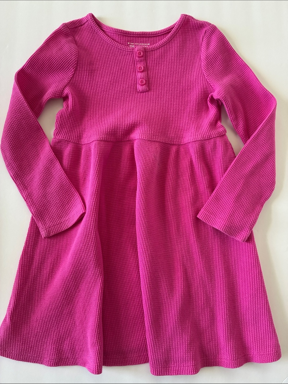 The Children's Place Pink Waffle-Knit Long-Sleeve Dress-4T